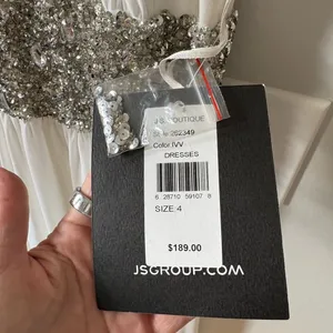 JS Boutique White Dress with Silver Embellishments thumbnail 3