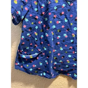 SB Scrubs Blue With Polka Dots Scrub Top Woman’s Size 2X thumbnail 3