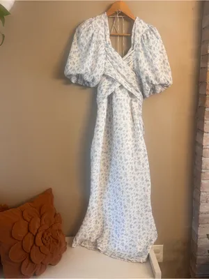 ASOS Floral Puff-Sleeve Maxi Dress thumbnail 2