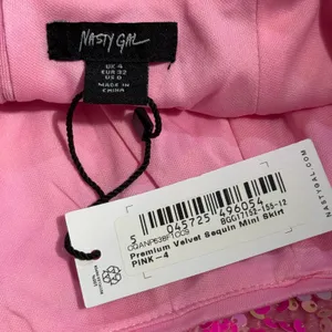 NASTY GAL Premium‎ Velvet Pink Sequin Mini Skirt Size 0 - New With Tags thumbnail 8