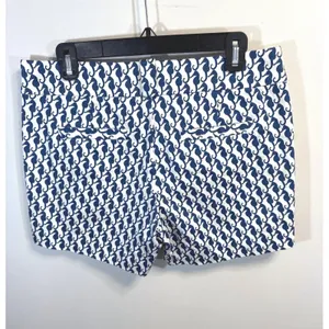 J.Crew Womens‎ Navy Blue Seahorse Print Stretch Side Zip Shorts Size 6 Nautical thumbnail 6
