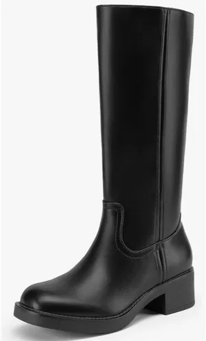 Amazon DREAM PAIRS Women's Square Toe Platform Chunky Block Heel Knee High Riding Boots thumbnail 3