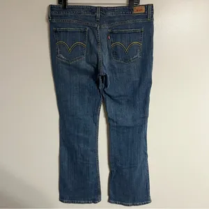 Levis 518 Juniors Size 13 Blue Super Low Stretch Bootcut Jeans Medium Wash‎ thumbnail 13