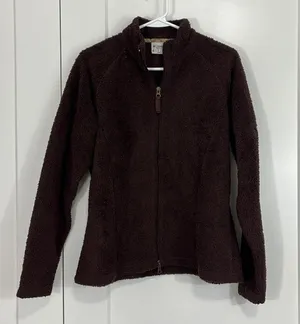 Columbia Large Brown Teddy Fleece Long Sleeve Full Zip Jacket thumbnail 2