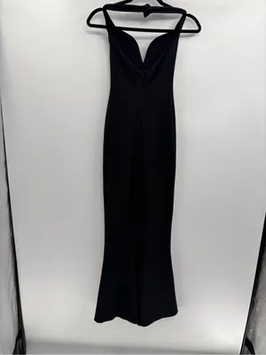 Nookie Madonna black halter event neck slit maxi formal wedding guest dress xs thumbnail 7