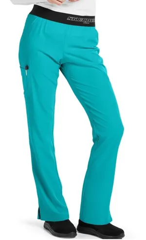 Sketchers by Barco 3 Pocket Stretch Scrub Pants Teal Elastic Waistband Size S thumbnail 1
