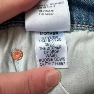 Mother The Ditcher Crop Jeans Boogie Down Blue Size 24 thumbnail 9