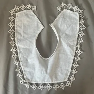 Vtg Handmade White Lace Collar Removable Crochet Trim‎ Cottagecore O/S Bib Neck thumbnail 2