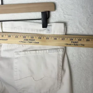7 For All Mankind White Straight Leg Jeans Women’s Size 32 Stretch Denim thumbnail 11