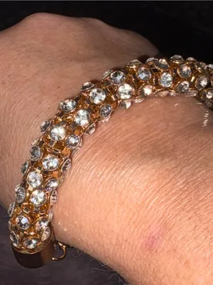 Kendra Phillip Gold & Crystal Tennis Bracelet Signed thumbnail 1