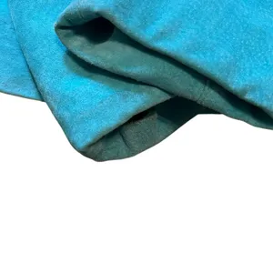 Vtg Yvonne Le Marie Teal Suede Genuine Leather Jacket Size 8 Zip up Lined thumbnail 6