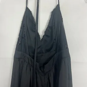 Love Couture Halter Beaded Babydoll Black Maxi Dress Size XS thumbnail 9