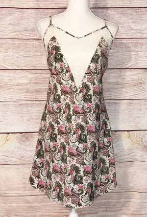 Vintage Victoria Secret Gold Label Paisley Slip Nightie Size L thumbnail 5