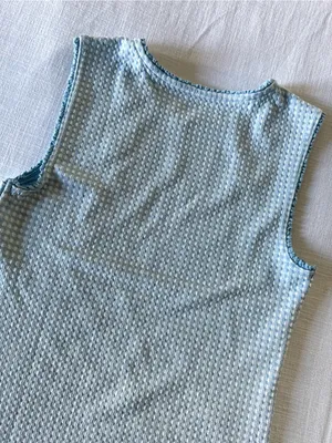 Gap Gingham Pointelle Shell Tank Top, Med thumbnail 4