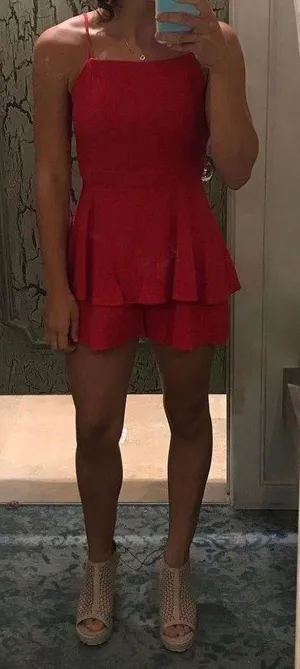 Altar'd State Red Romper thumbnail 1