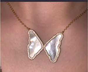 Butterfly Necklace Gold thumbnail 1