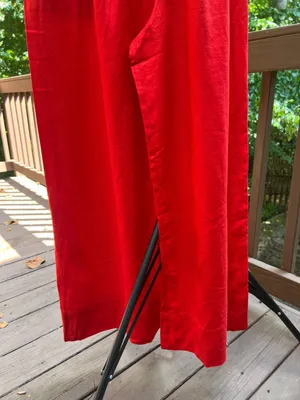 NWOT Farm Rio Red Linen Blend Wide-Leg Jumpsuit Size S thumbnail 8