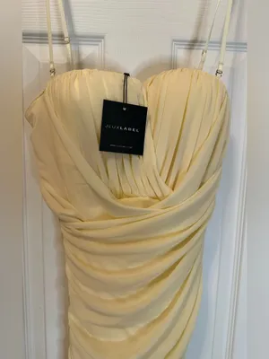 JLUXLABEL Ruched Buttery Cream Spaghetti Strapped Dress/Gown thumbnail 2