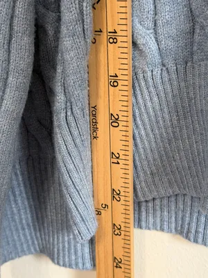 Cotton On Blue Cable Knit Crewneck Sweater Jumper Size Medium Box Fit thumbnail 8