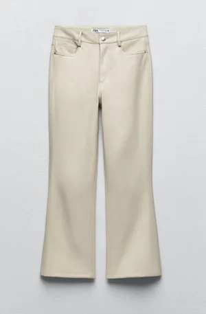 ZARA Mini Flare Leather Pants thumbnail 1