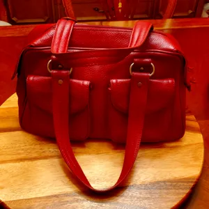 Casual Corner Burgundy Handbag Purple thumbnail 1
