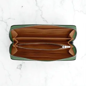 Coach Long Zip Around Wallet in Soft Green Leather C4451 thumbnail 3