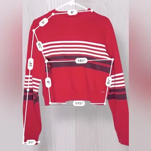 Women’s Hollister Striped Cropped Sweatshirt thumbnail 6