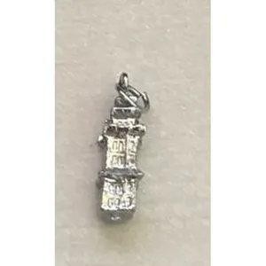 Sterling‎ silver Japanese pagoda charm 1" thumbnail 4