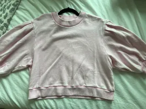 Something Navy Pink Cropped Sweatshirt thumbnail 2