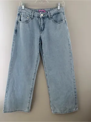 Edikted Light Wash Wide Leg Baggy Jeans Size S Low Rise Y2K Skater Denim thumbnail 1