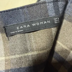 Zara Woman Plaid A-Line Skirt Gray Blue Belted High Waist Size S EU‎ 36 Preppy thumbnail 7