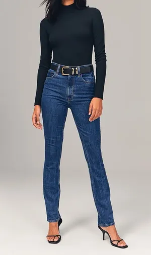 Abercrombie & Fitch The Slim Straight Ultra High Rise Jeans, 28, NWT thumbnail 1