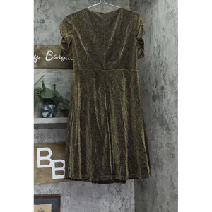 NWT Tommy Hilfiger Puff Ruched Sleeve V Neck Dress A4IK118E Bronze / Black 10 thumbnail 5