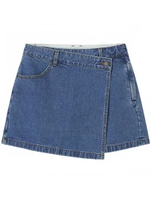 Uniqlo GU Denim Wrap Skort NWT Medium Blue Wash XS thumbnail 7