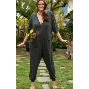 Natural Life Women Charlie One Piece Jumpsuit XS Green Cotton Oversized‎ Cotton thumbnail 3