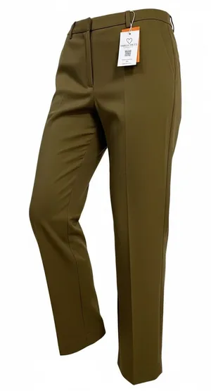 Marycrafts Olive Green Tailored Dress Pants Flat Front Trouser Slacks Women's L thumbnail 1