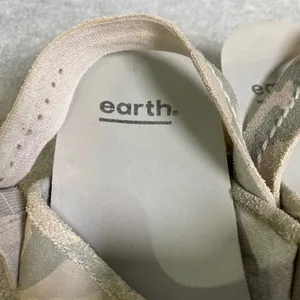 Earth Camo Leather Wood Clogs Women 11 Gray Studded Slingback Comfort Shoes EUC‎ thumbnail 7