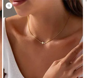 18k Stainless Steel Tarnish Free Cross Necklace thumbnail 2