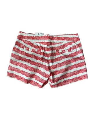 J CREW Rope Print Striped Stretch Shorts Size 8 NEW thumbnail 2