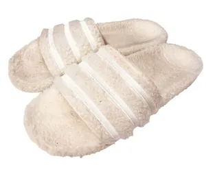 Adidas Adilette Cozy Slides Sandals Off White Size 9 thumbnail 1