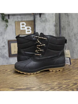 Universal Thread Womens Tiffani Boots Duck Rubber 94642632 Black / Brown 6M thumbnail 6
