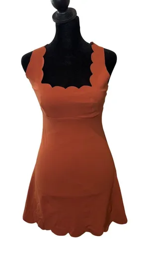 WISKII Crossback Tennis Mini Dress Scalloped Active Womens XS S Laser Cut thumbnail 1