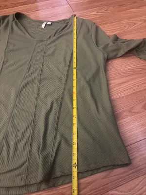 Cato Olive Ribbed V-Neck Long Sleeve Top Size XL thumbnail 6