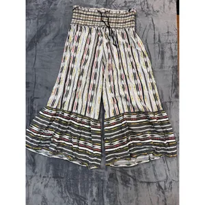 Maeve Anthropologie Wide Leg Pants Womens Multicolor Smocked Ikat Print Medium thumbnail 2