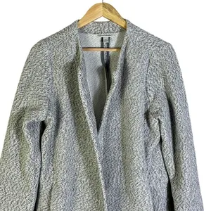 A‎ NEW DAY Textured Knit Open Front Long Sleeve Coatigan Jacket Womens M Gray thumbnail 3