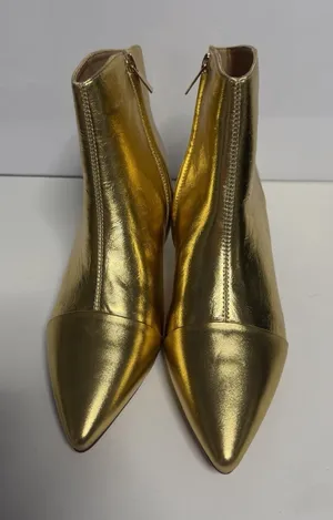 Dusty Gold Leather With Fur Inside Women's US Size 9 New thumbnail 1