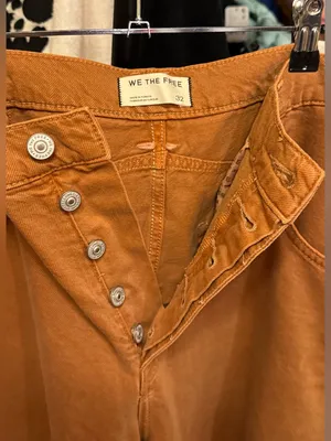 NWT Free People We The Free Good Luck Mid-Rise Barrel Jeans - ginger root - 32 thumbnail 10