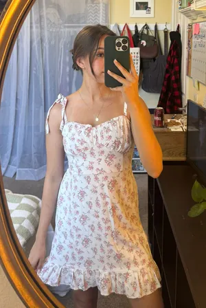 Hollister White & Pink Floral Sundress thumbnail 1
