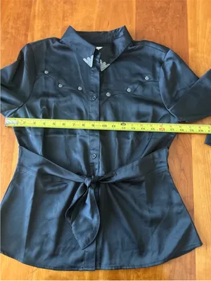 Idyllwind Miranda Lambert black tie front Western studded button up blouse Small thumbnail 8