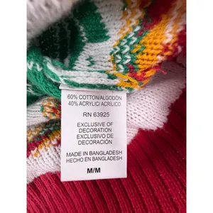 Ugly Christmas Sweater Oh Snap Gingerbread Man Fair Isle Red Knit Medium NRXF3S thumbnail 6